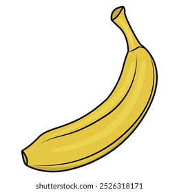 Elemento amarillo maduro del Vector del plátano aislado en blanco