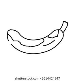 banana rotten food line icon vector. banana rotten food sign. isolated contour symbol black illustration