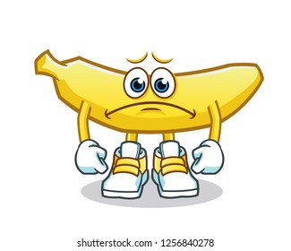 banana sad mascot vector cartoon illustration