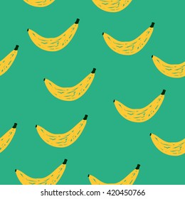 Banana seamless background. Seamless vector pattern with bananas.