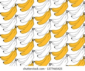 Banana seamless pattern background - Vector illustration
