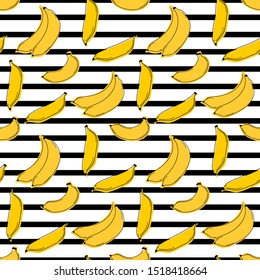 Banana seamless pattern background. Vector illustration.
