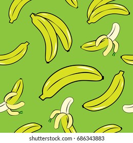 banana seamless pattern cute illustration background