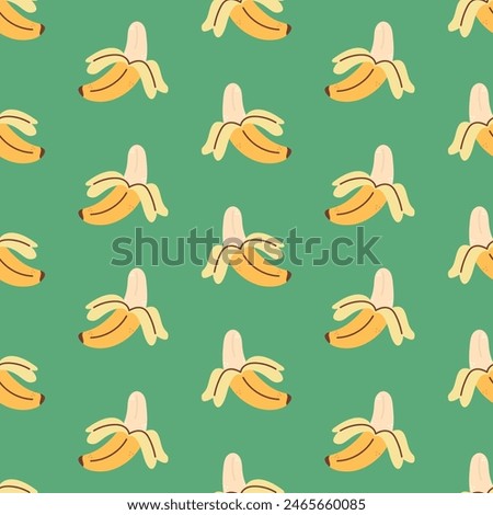 Banana Seamless Pattern Doodle Cartoon