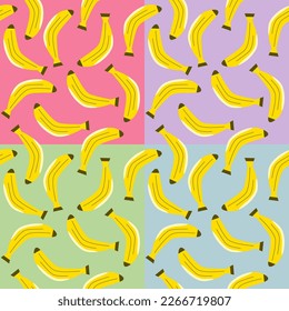 Patrón sin soldadura de plátano, patrón de fruta, plátano, patrón colorido, sin costura, papel de pared, diseño de tela, diseño de textura, fondo