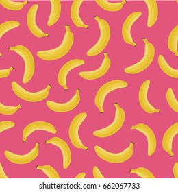Banana seamless pattern. Hand drawn vector texture. Wrapping paper.