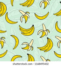 Banana seamless pattern illustrations