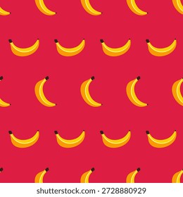 Banana Seamless Pattern on pink background