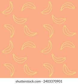 Banana seamless pattern with banana slices. Wrapping paper, gift card, poster, banner design, flat vector. Vector illustration.