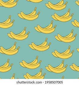 Banana seamless pattern. Seamless vector background. Illustration for textiles, packaging, planners, postcards, wallpapers, background...	