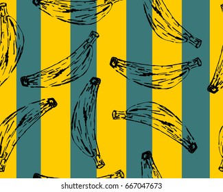 Banana seamless pattern. Vector background