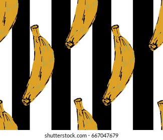 Banana seamless pattern. Vector background
