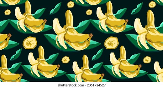 Banana seamless pattern vector design