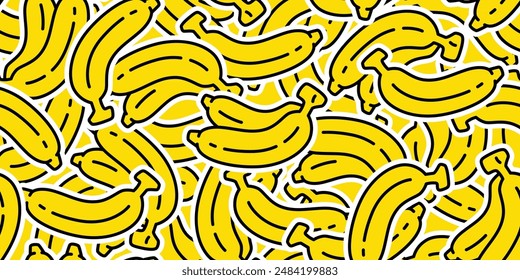 banana seamless pattern vector fruit cartoon gift wrapping paper scarf isolated tile wallpaper repeat background textile illustration doodle design