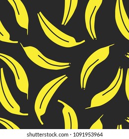 Banana seamless pattern. Vector hand drawn illustration for your design 