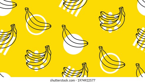 Banana seamless pattern. Vector hand drawn illustration