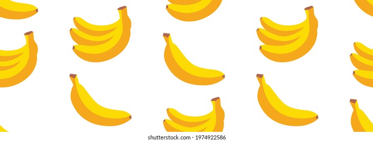 Banana seamless pattern. Vector hand drawn illustration