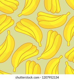 Banana seamless pattern vector illustration.