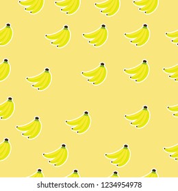 Banana seamless pattern vector illustration.