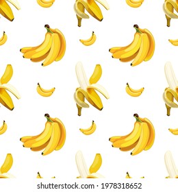 Banana seamless pattern. Vector illustration. Design for textile, wallpaper, fabric. 