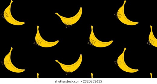 Banana seamless pattern. Banana vector illustration with texture in flat style. Abstract background.