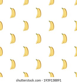 Banana seamless pattern vector on isolated white background.