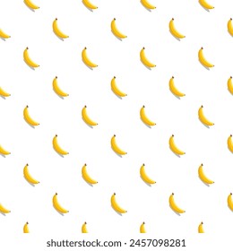 Banana seamless pattern. Vegan organic eco fruit background. vector illustration.