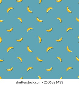 Banana seamless pattern. Vegan organic eco fruit background. vector illustration.