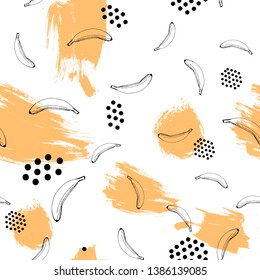 Banana seamless pattern for your design. Modern background 