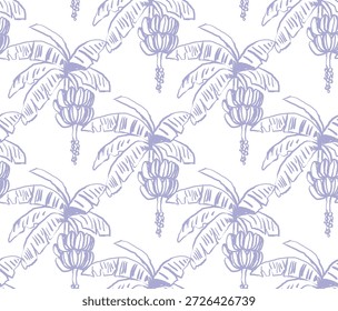 Banana Design Gráfico de Padrão de Impressão Contínuo. Projeto padrão de árvore de banana. verão Impressão tropical. Gráficos de verão botânico. design de impressão. camiseta design suéter