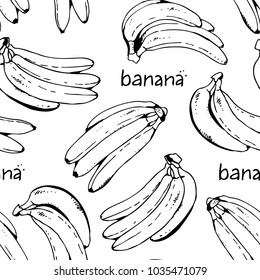 Banana seamless vector background