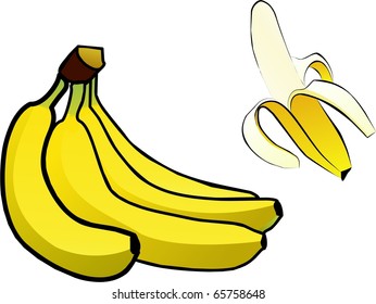 banana set isolated illustration