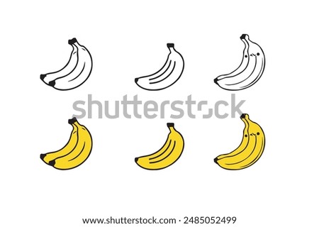 Banana set vector art illustration