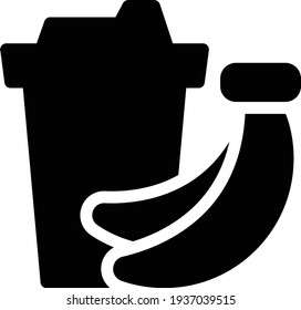 banana shake vector glyph flat icon
