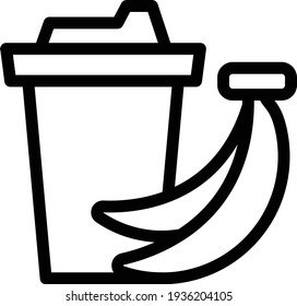 icono de la línea delgada vectorial del movimiento de banana