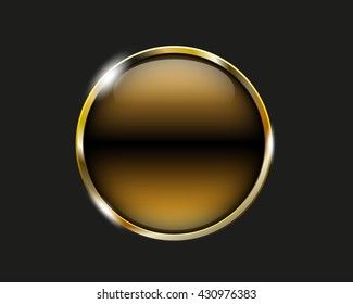 banana shiny button with metallic elements, vector design for website
