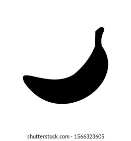 Banana. Silhouette icon. Vector illustration isolated on white background