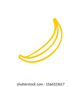 Banana. Silhouette icon. Vector illustration isolated on white background