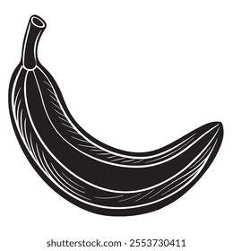 Banana silhouette on a isoleted white background