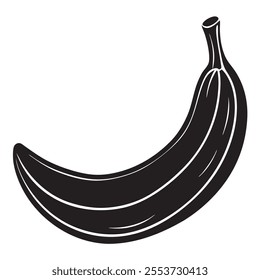 Banana silhouette on a isoleted white background