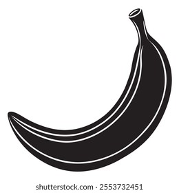 Banana silhouette on a isoleted white background