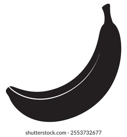 Banana silhouette on a isoleted white background