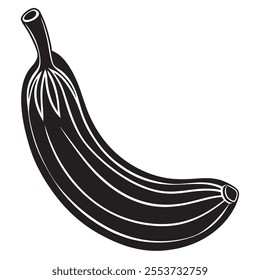 Banana silhouette on a isoleted white background