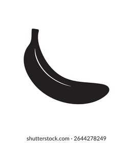Banana silhouette vector on white background