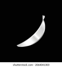 Banana silver plated metallic icon