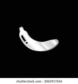Banana silver plated metallic icon