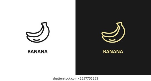 Banana simple icon. Tropical fruits collection design for packaging, poster, banner.