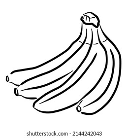 banana simple line sketch with black line style