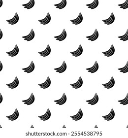 Banana simple seamless pattern on white background. Wrapping paper, gift card, poster, banner design. Home decor, modern textile print. Summer bright geometric fruits patterned.