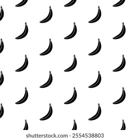 Banana simple seamless pattern on white background. Wrapping paper, gift card, poster, banner design. Home decor, modern textile print. Summer bright geometric fruits patterned.